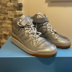 Beyonce's Ivy Park- Icy Park Silver Adidas Forum Mid Sneaker